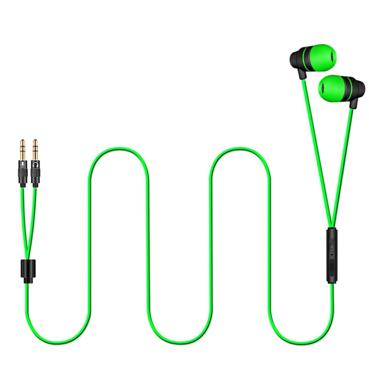 JS-V1 Wired Computer Gaming Headset with Microphone Specification: Black Green Double 3.5