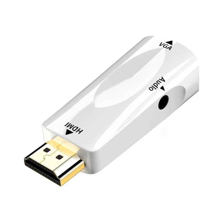 Connecteur adaptateur vidéo HDMI vers VGA avec câble audio Couleur : Blanc