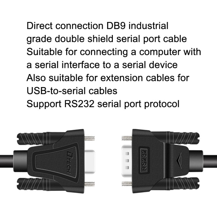 DTech RS232 Serial Direct Line DB9 Extension Line Male to Male 1.5m