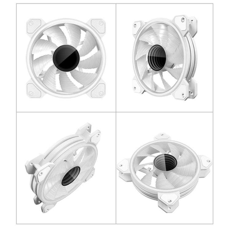 Coolmoon Infinity Lens Ventilateur de Refroidissement 12cm PWM PWM CHASS CHASSIS Ventilateur (Blanc)