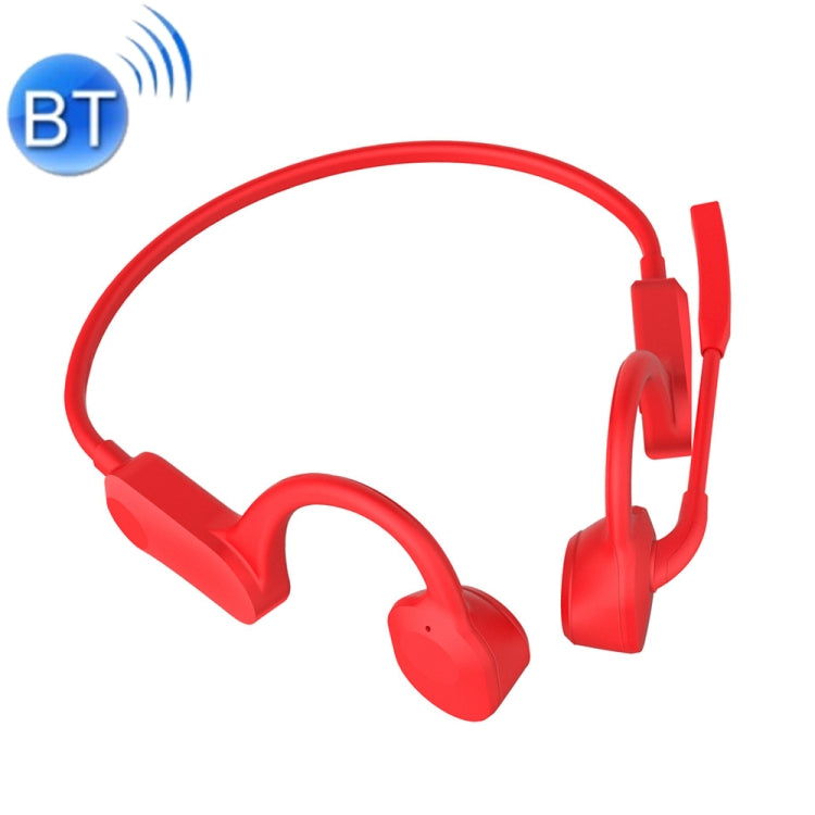 Auriculares Bluetooth de conducción ósea impermeable GCRT-X100 con Micrófono (Rojo)