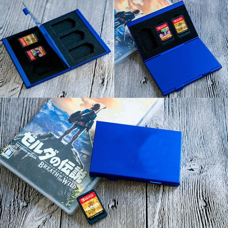 Paquete organizador de aleación de Aluminio Para almacenamiento de Tarjetas de juego Para Nintendo Switch (Negro)