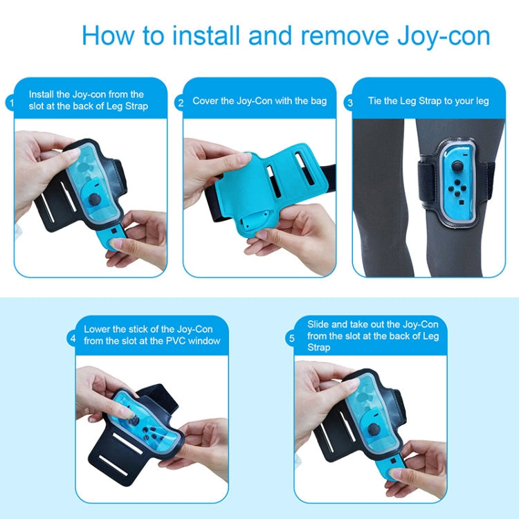 2pcs JYS JYS-NS242 For Nintendo Switch Joy-con Small Handlebar Leg Sport Straps (Black)