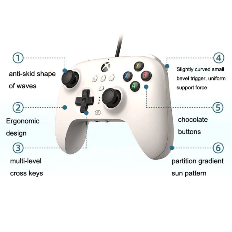 8Bitdo For Xbox Series X / Xbox Series S / Xbox One Series Wired Gamepad (White)