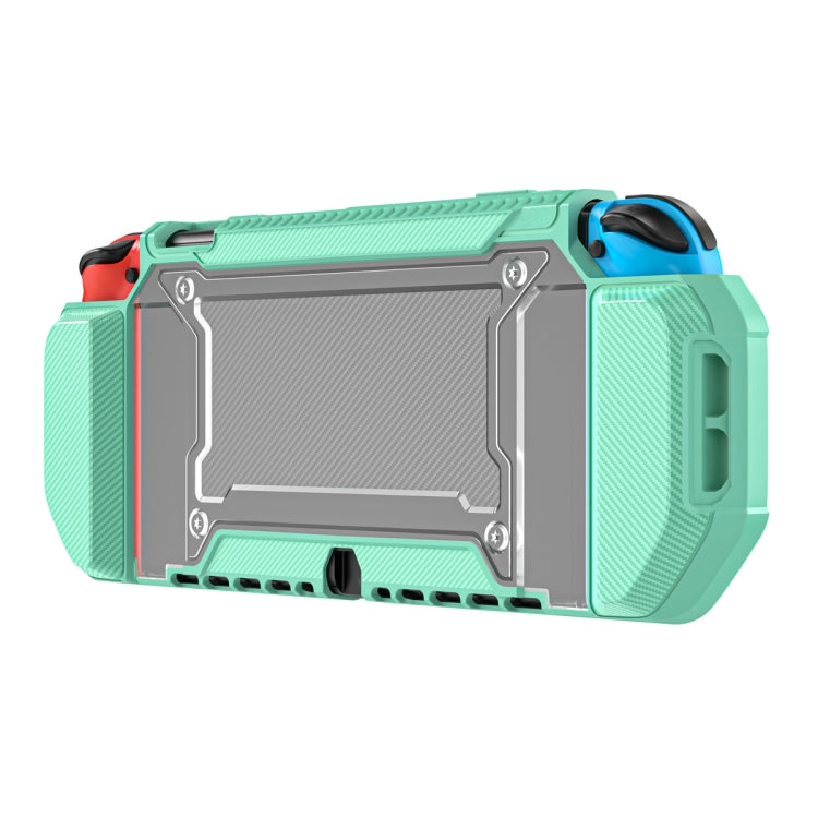 Estuche Protector antideslizante TPU + PC dos en uno Para Nintendo Switch Oled (Verde)