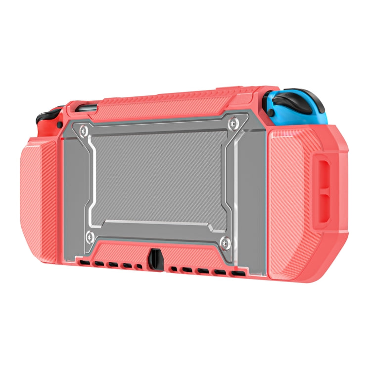 TPU + PC Estuche Protector antideslizante dos en uno Para Nintendo Switch Oled (Coral)