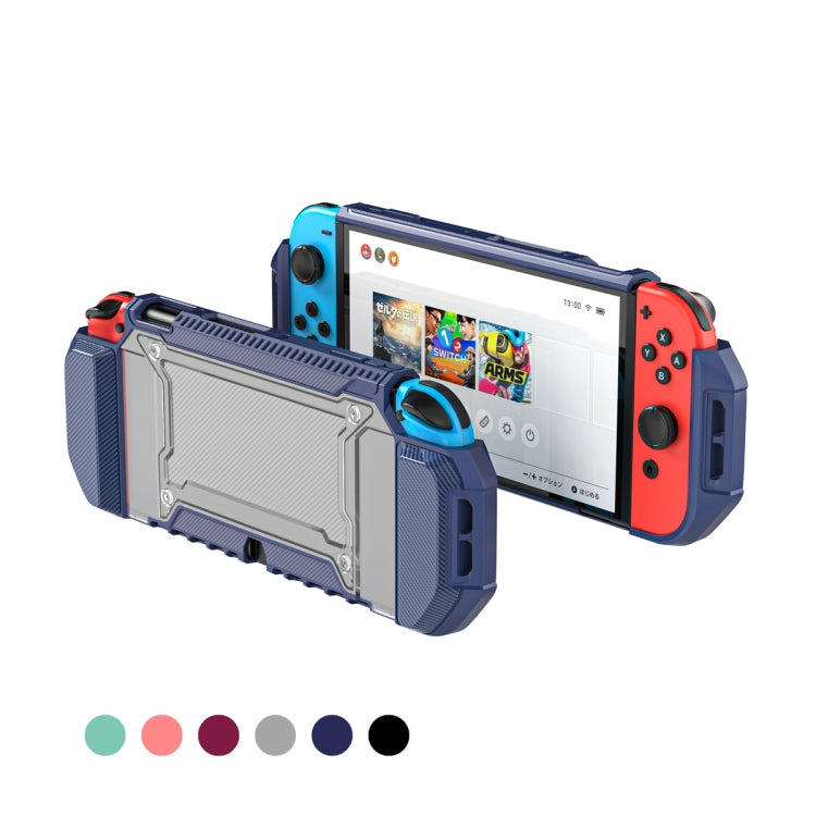 TPU + PC Two-in-one Non-slip Protective Case For Nintendo Switch Oled (Coral)
