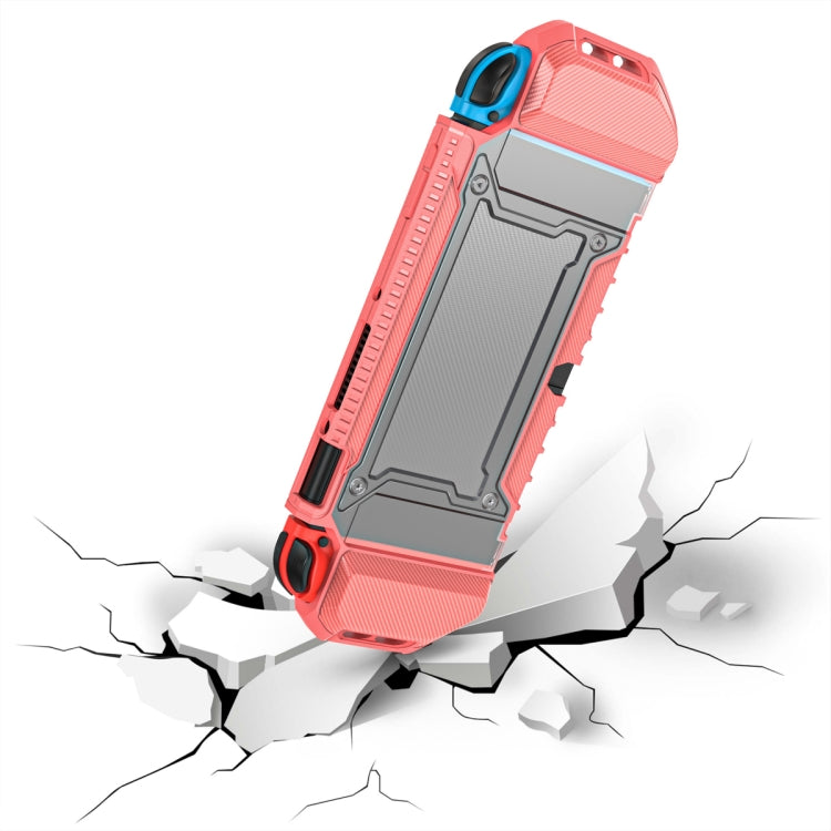 TPU + PC Estuche Protector antideslizante dos en uno Para Nintendo Switch Oled (Coral)