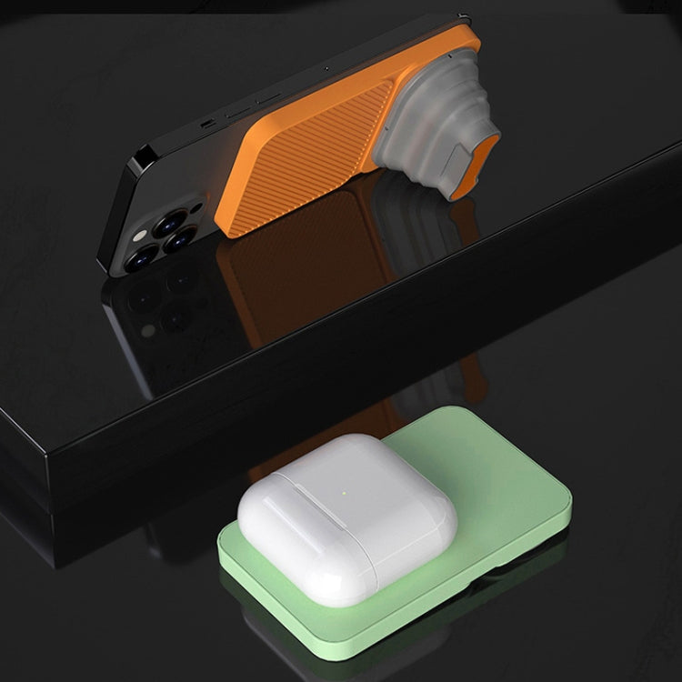 YCX-17 Support de chargeur sans fil magnétique pliable 15 W compatible avec les écrans horizontaux et verticaux (Orange)