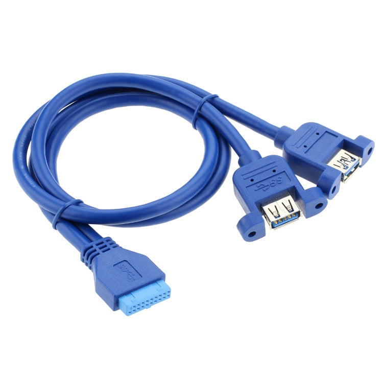 50CM USB3.0 Data Cable 20p Motherboard To Dual Usb3.0 Baffle Line With Ear