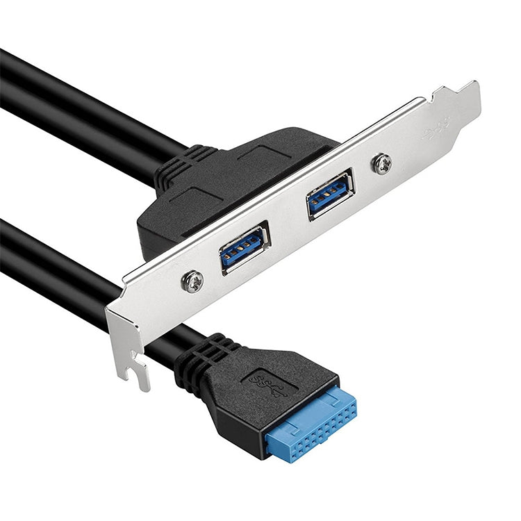 50CM USB3.0 Trasera PCI deflector línea Chasis de altura Completa DIY con Cable de transferencia de 20 pines (Negro)
