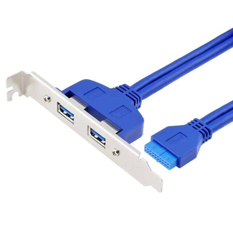 50CM USB3.0 Trasera PCI Baffle Line Chasis de altura Completa DIY con Cable de transferencia de oreja de 20 pines (Azul)
