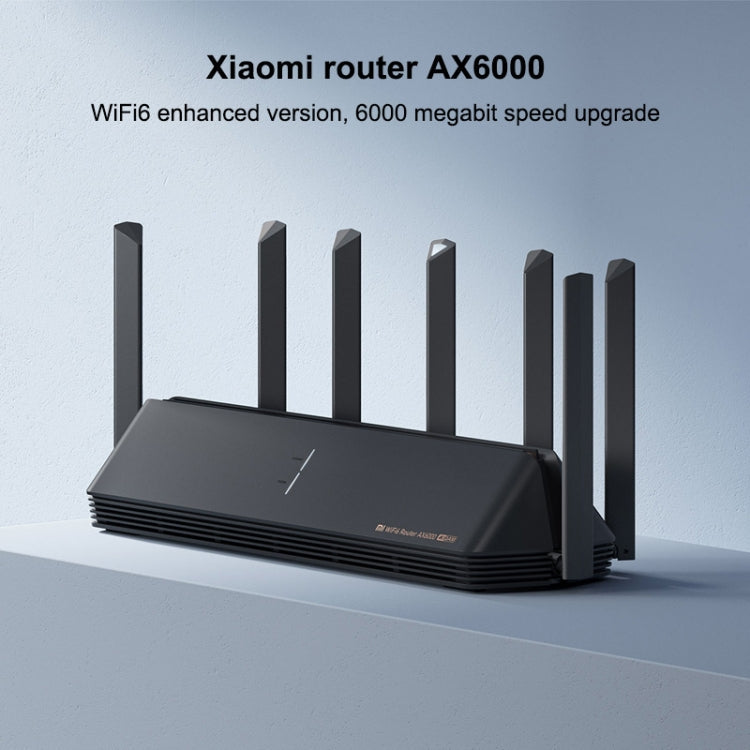 Original Xiaomi AX6000 WiFi Router 6000Mbs Amplificador de Señal independiente de 6 canales Repetidor de enrutador Inalámbrico con 7 Antenas Enchufe de EE.UU (Negro)