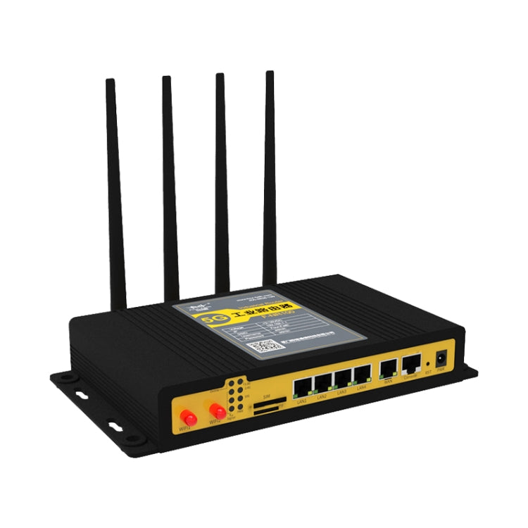 F-NR100 1000Mbps 5G 5-Puertos Router Inalámbrico WiFi industrial con 4 Antenas Enchufe del Reino Unido