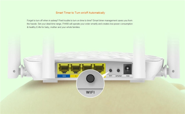 Tenda FH456 2.4GHz 300Mbps Wireless WiFi Router with 4-5dBi External Antennas (White)