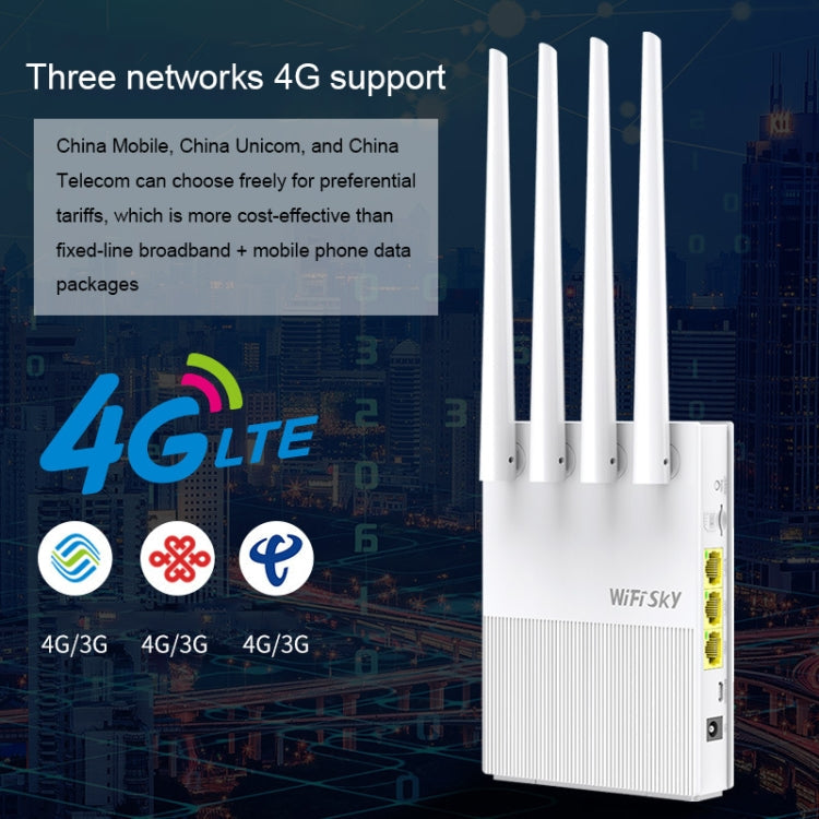 COMFAST WS-R642 300MBPS 4G SIGNAL AMPLIFIER HOME WIRELESS ROTER AMPLIFIER WiFI ROTER WIFI Base Station with 4 Antennas CN Plug