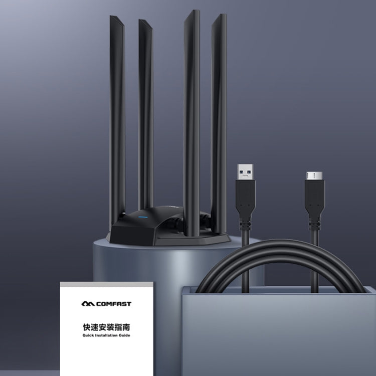 COMPASTE CF-WU785AC Adaptateur réseau WiFi USB double bande 1300 Mbps avec 4 antennes