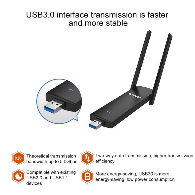 Adaptador de red de WiFi USB de Doble Banda CFI-939AC de 1900 Mbps con Base USB 3.0