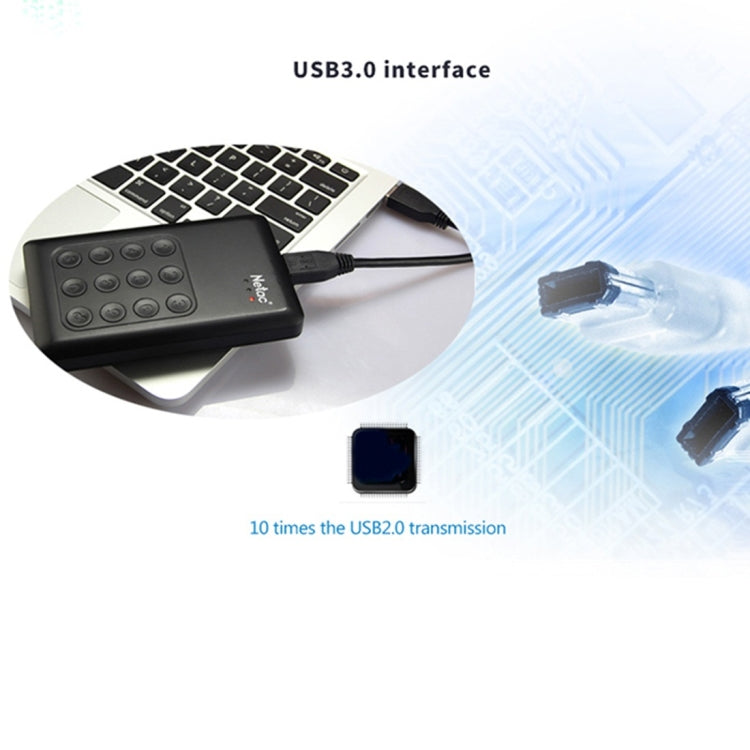 Disco Duro Portátil de cifrado con Teclado USB 3.0 de 2TB Netac K588